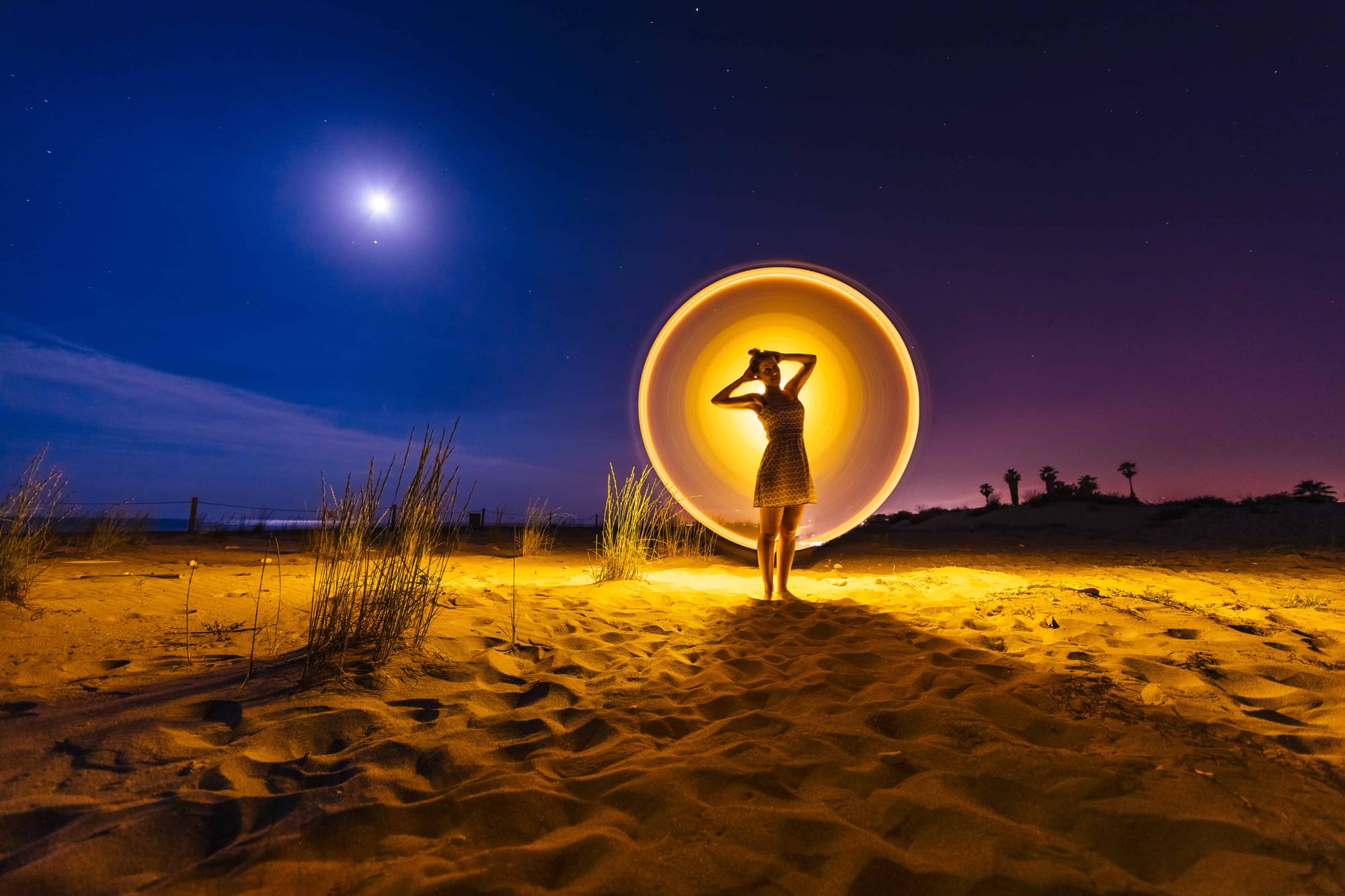 lightpainting sur un modèle féminin